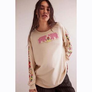 Free People We The Free All My Heart Tee Tunic Top Embroidered Slouchy XL 283103